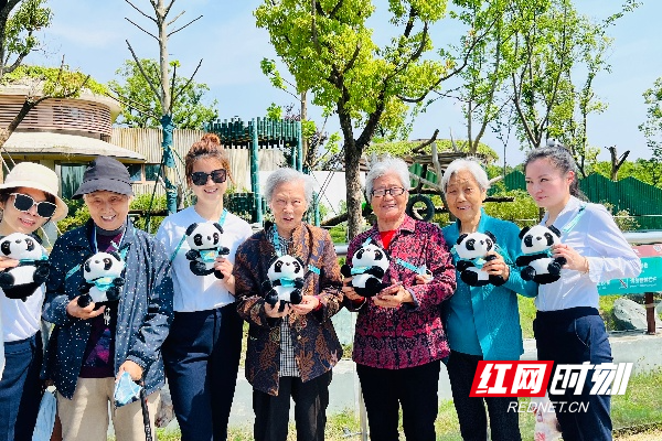 组织大家逛岳阳中华大熊猫苑。